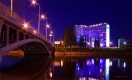 View of the hotel at night, Hotel &laquo;Slavutich 3*&raquo;